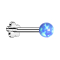 Micro Threadless Labret Flower Silver Opal Blue