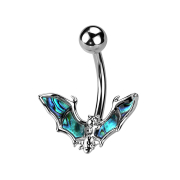 Banane silber mit Kugel Fledermaus mit Abalone