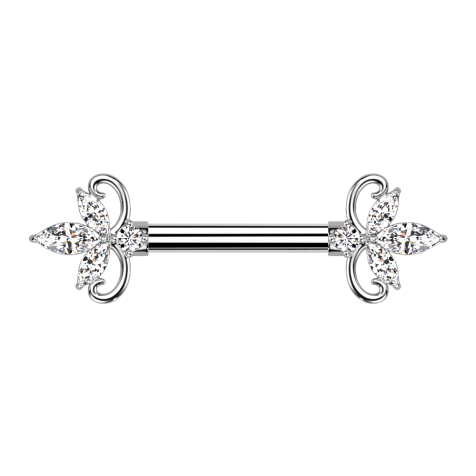 Barbagianni argento doppio cuore cristalli argento