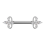 Barbagianni argento doppio cuore cristalli argento