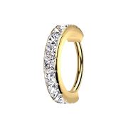 Micro segment ring hinged gold-plated square crystals silver