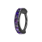 Micro segment ring hinged black sideways square crystals dark multicolor