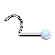 Boucle doreille sans tige courbée argent opale...