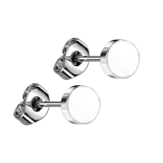 Threadless Ohrstecker silber Scheibe silber