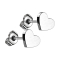 Threadless stud earrings, silver heart, silver