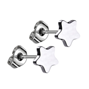 Clous doreilles sans tige argent étoile argent