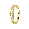 Anello placcato oro due anelli con otto cristalli e lettera H