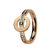 Ring rosegold mit Kristallen und Römischer Ziffernkreis