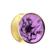 Flared Plug vergoldet färbung violett Epoxy transparent