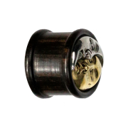 Flared Plug Fleur Soleil et Lune en bois darang