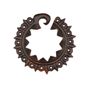 Anello per orecchio con sole e stella in legno di Narra