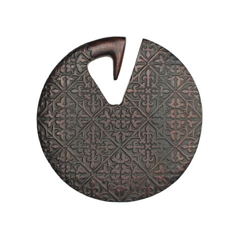 Ohrgewicht Teller Mandala aus Narra Holz