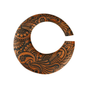 Anello pesi per orecchio con incisione di fiori in legno...