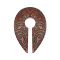 Ear weight keyhole two ends engraved from Sawo wood