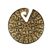 Ohrgewicht Teller Innenteil aus Krokodil Holz...