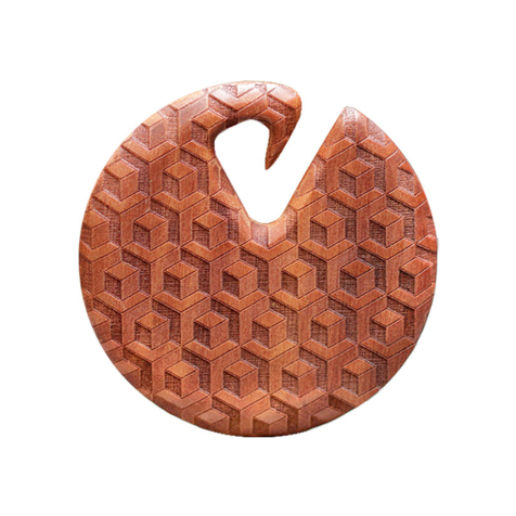 Poids doreille Assiette 3D Illusion en bois Sawo