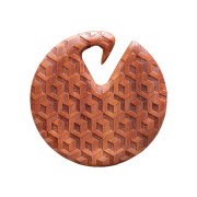 Ohrgewicht Teller 3D Illusion aus Sawo Holz