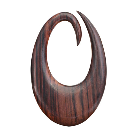 Poids doreille Gouttes en spirale en bois Narra