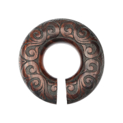 Poids doreille Donut Mandala Vague en bois de Narra