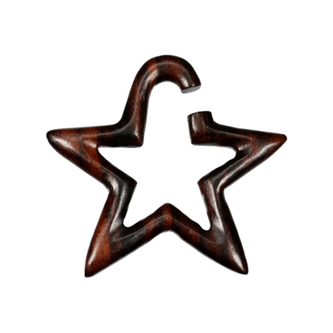 Ohrgewicht Haken Stern aus Narra Holz