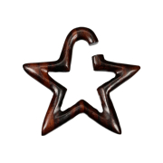 Ohrgewicht Haken Stern aus Narra Holz