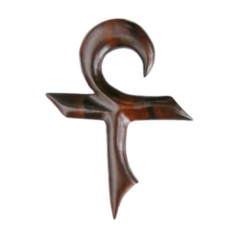 Ear weight hook Egyptian cross made of Narra wood