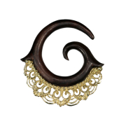 Ohrgewicht Spirale mit Kamm aus Narra Holz