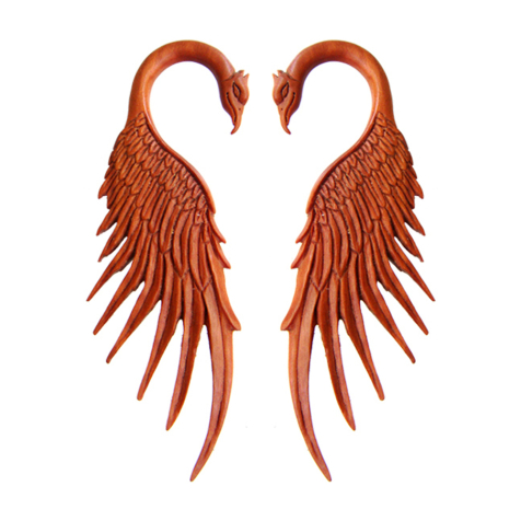 Ear weight spiral pelican made of Narra wood (2pcs)