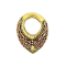 Ear weight hinged gold-plated drop with pattern