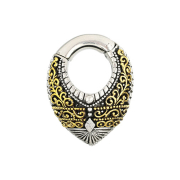 Poids doreille pliable argent goutte avec motif