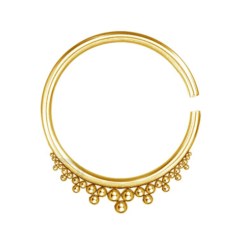 Ear weight ring gold-plated balls triangles