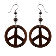 Ohrring Peace aus Narra Holz