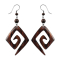 Earring spiral diamond long made of sono wood