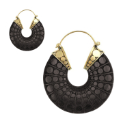 Gold-plated earring with open donut engraving made from...