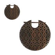 Piastra per orecchini con fiore della vita inciso in...