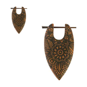 Orecchino surf fiore prato inciso in legno di Saba