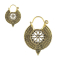 Gold-plated flower earring with point