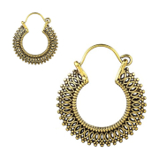 Earring gold-plated three pattern creole