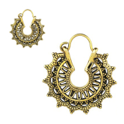 Gold-plated earring flower with sun
