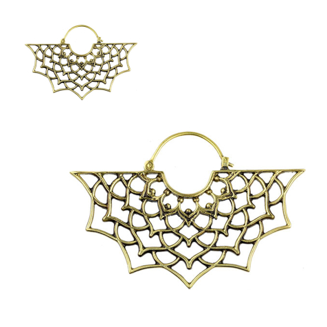 Gold-plated split flower earring