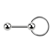 Barbell silber mit Kugel und Kugel Ball Closure Ring