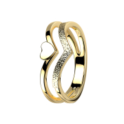 Ring gold-plated two angles with heart