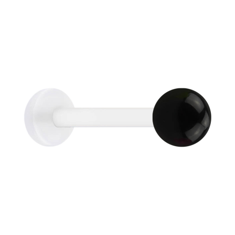 Micro Labret blanc avec boule noire