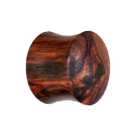 Flared plug made from honey wood