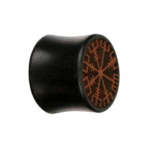 Flared plug Viking compass made from Arang wood