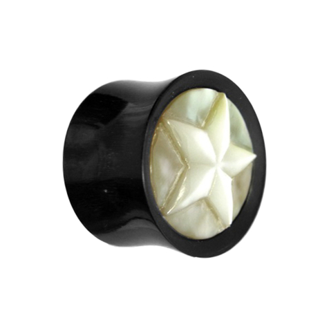 Flared Plug étoile en nacre de corne et dos