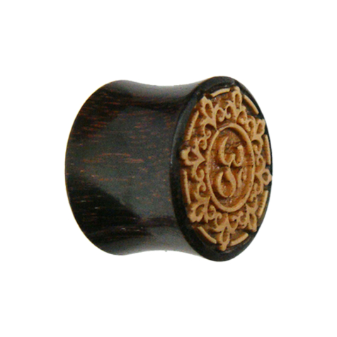 Flared Plug Teakholz Om aus Tamarind Holz