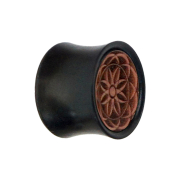 Flared Plug Bois de rose Fleur de vie en bois de fer