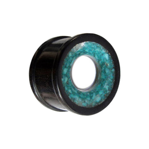 Tunnel avec incrustation de pierre turquoise en bois de fer