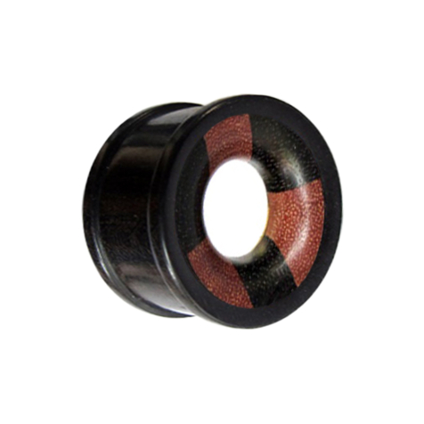 Tunnel avec deux inserts en bois stratifié foncé en bois darang